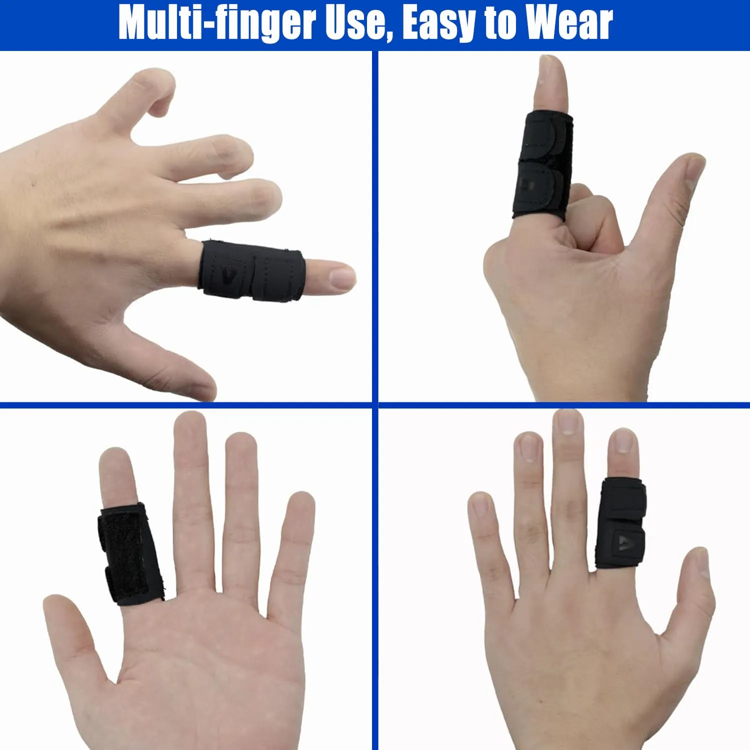 2 PCS Finger Splint Trigger Finger Brace Adjustable Finger Sleeve Buddy Wraps Compression Finger Support Mallet Finger Support for Arthritis Pain Sport Injuries (Single, L)