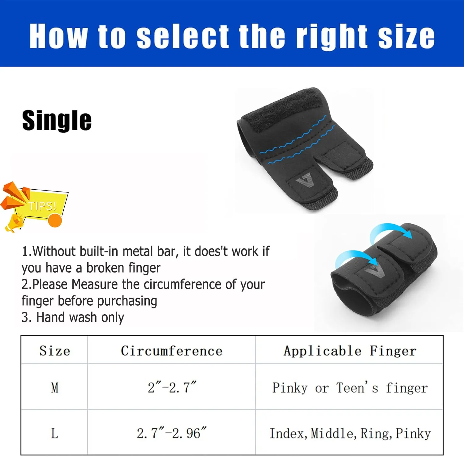 2 PCS Finger Splint Trigger Finger Brace Adjustable Finger Sleeve Buddy Wraps Compression Finger Support Mallet Finger Support for Arthritis Pain Sport Injuries (Single, L)