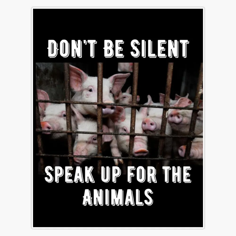 Animal Rights and Stop Animal Abuse of Pigs Sticker Vinyl Decal Car Laptop Wall Window Bumper Sticker 5"