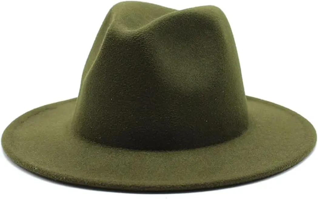 Big Brim Hats for Women British Style Vintage Church Hats Lady Flat Brim Jazz Cap Autumn Winter Womens Felt Hat