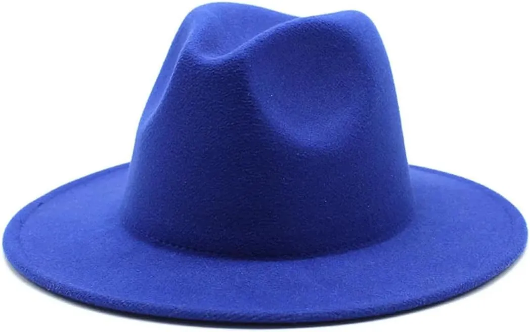Big Brim Hats for Women British Style Vintage Church Hats Lady Flat Brim Jazz Cap Autumn Winter Womens Felt Hat