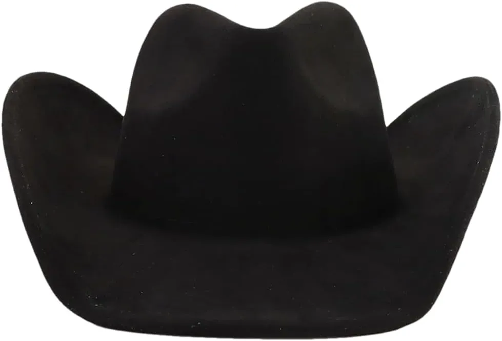 Big Roll Brim Cowboy Hat Top Cap for Men Women Cowgirl Hat Felt Fedora Hats Outdoor Sun Hat Black 56-58CM, Medium