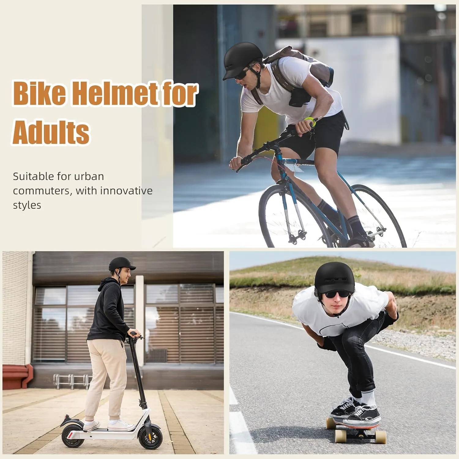 Bike Helmet, Shinmax Baseball Cap Adult Bike Helmets for Men Women Bicycle Helmet Lightweight Adjustable Cycling Helmet for Urban Commuter Road Biking
