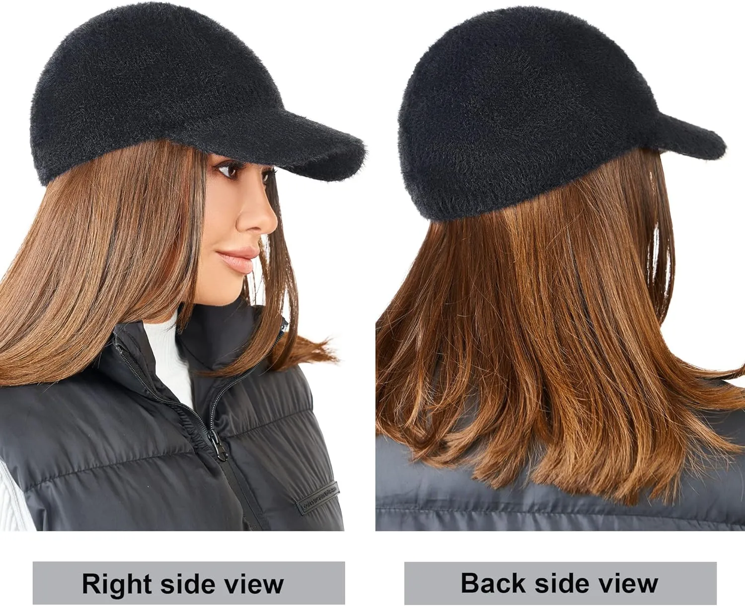 Braxton Beanie Visor - Womens Winter Wool Knit Hat with Brim - Billed Knit Cap Newsboy Hats