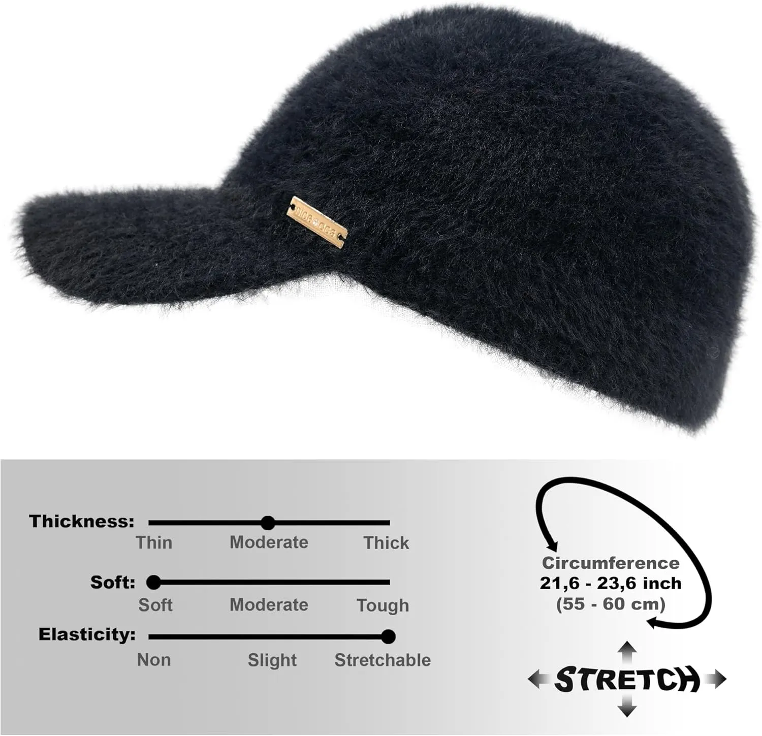 Braxton Beanie Visor - Womens Winter Wool Knit Hat with Brim - Billed Knit Cap Newsboy Hats