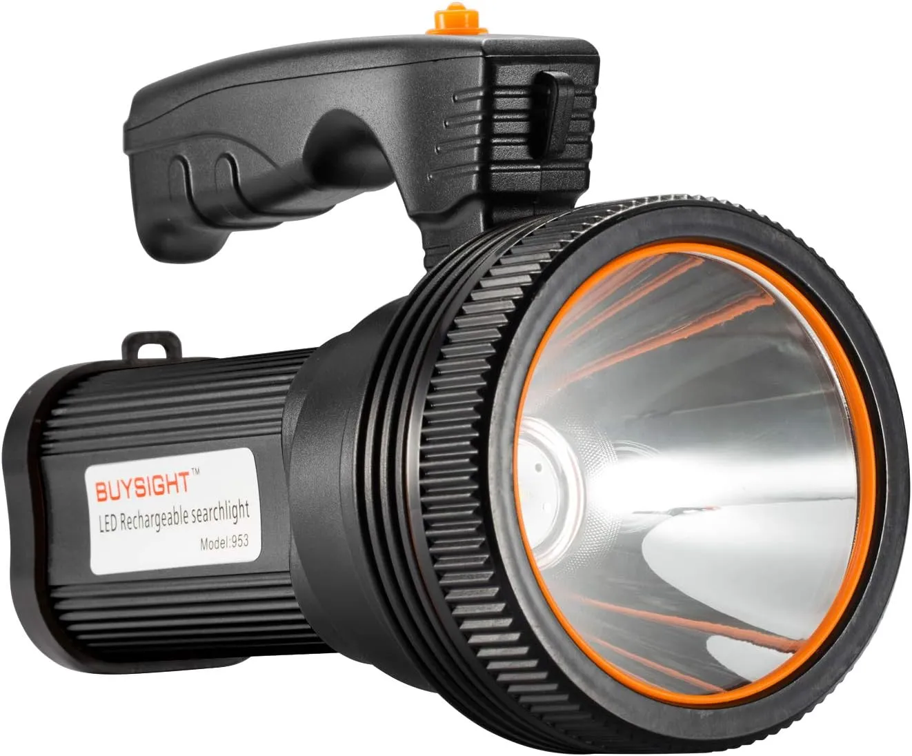 BUYSIGHT Rechargeable Spotlight Flashlight 500 Lumens Handheld Spot Light LED Flashlight with Handl Ultra-Long Standby Electric Torch with USB Output Classic Black