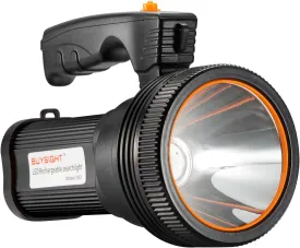 BUYSIGHT Rechargeable Spotlight Flashlight 500 Lumens Handheld Spot Light LED Flashlight with Handl Ultra-Long Standby Electric Torch with USB Output Classic Black