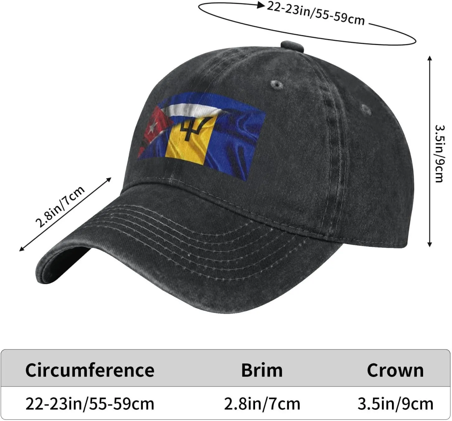Cuban Flag Salvadorean Flag Baseball Cap Golf Dad Hat Adjustable Original Classic Trucker Hat Men Women