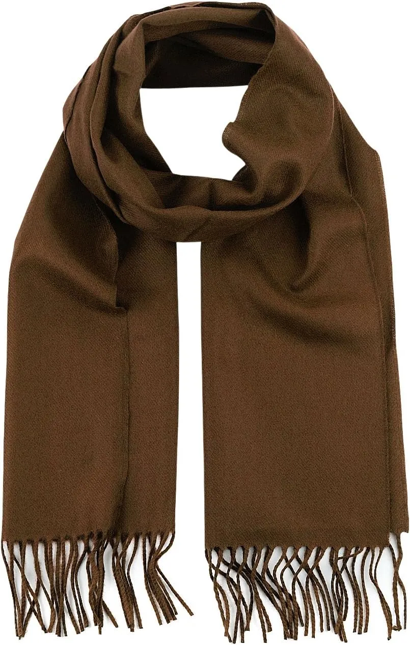 D&Y Unisex Classic Softer Than Cashmere Plain Fringe End Scarf
