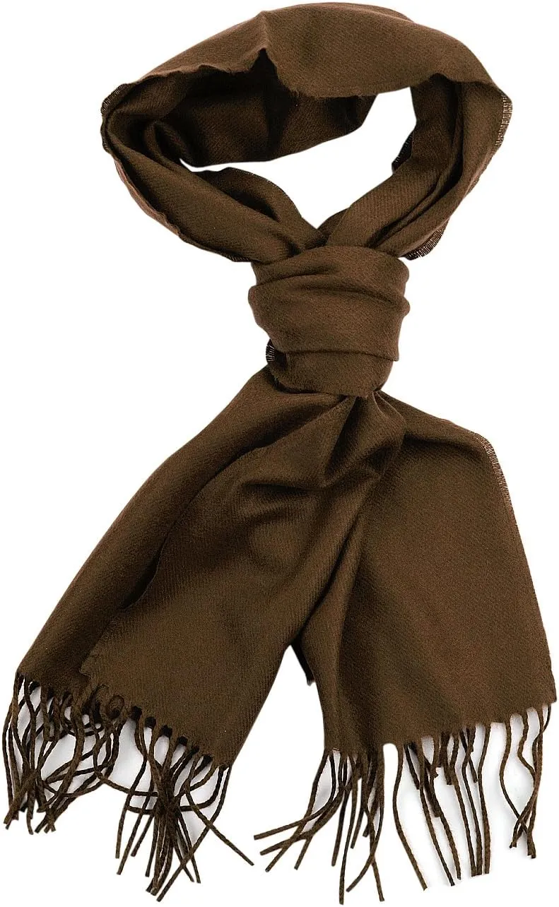 D&Y Unisex Classic Softer Than Cashmere Plain Fringe End Scarf
