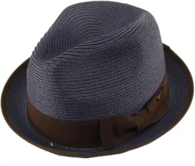 Epoch Men's Classy Travel Crushable 2tone Derby Fedora Upturn Curl Brim Hat
