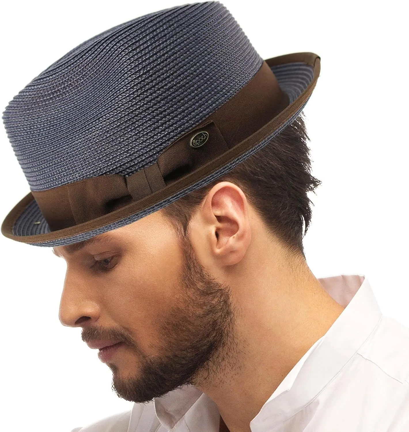 Epoch Men's Classy Travel Crushable 2tone Derby Fedora Upturn Curl Brim Hat