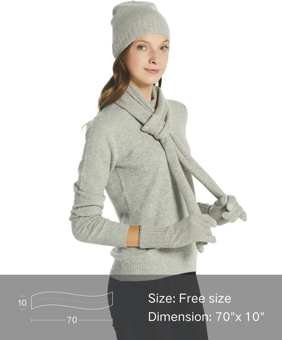 EURKEA 100% Cashmere Winter Scarf in Solid Colors with Gift Box for Women, Warm & Soft & Lightweight, Gift Ready
