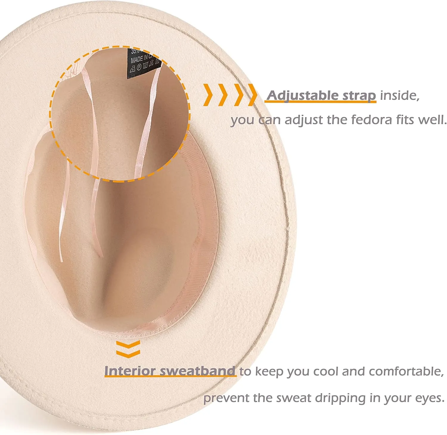 Fashion Women Wide Brim Fedora Floppy Panama Hat with Belt Buckle