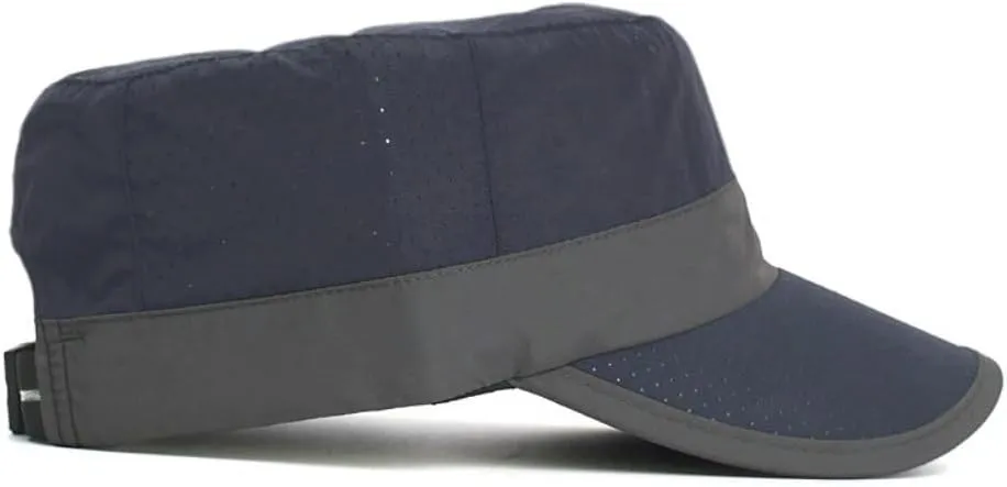 FASHIXD Mesh Military Hat for Men Summer Army Cap Quick Qry Short Bill Hat Cadet Caps