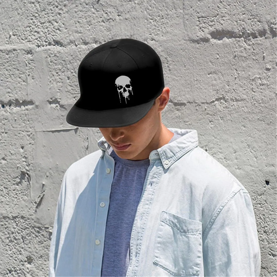 Flat Bill Hats for Men Snapback Skull Hats Black Hat for Teen Boys Skateboard Hats Baseball Cap