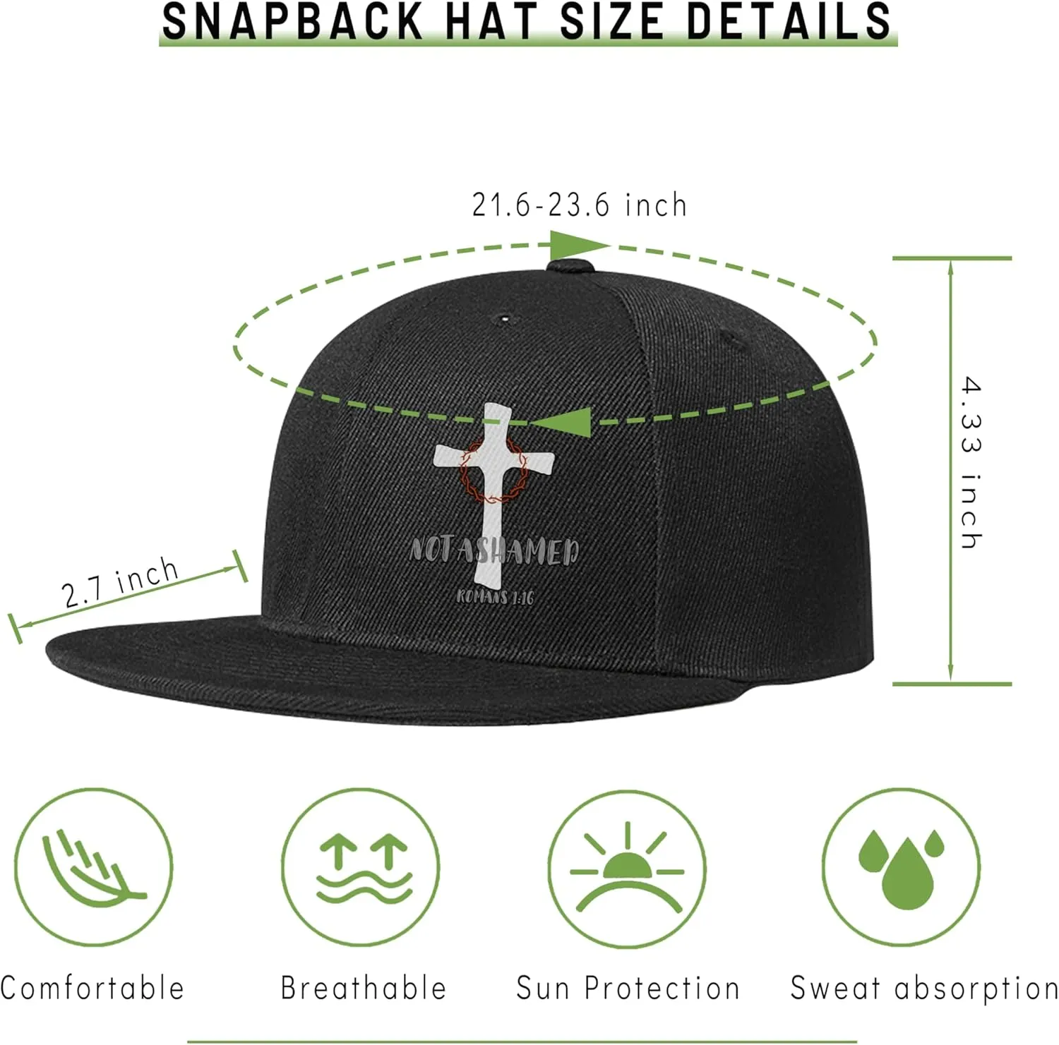 Flat Bill Hats for Men Snapback Skull Hats Black Hat for Teen Boys Skateboard Hats Baseball Cap