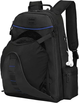 Goloni Professional Equestrian Backpack with Helmet Holder,Waterproof Horse Riding Boot Bag, One Bag with Multiple Compartments Carry All Accessories