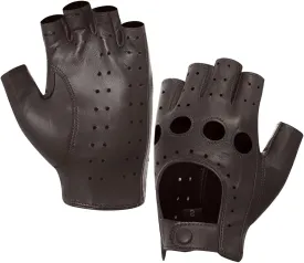 Harssidanzar Womens Lambskin Leather Fingerless Gloves Unlined Half Finger Driving GL012