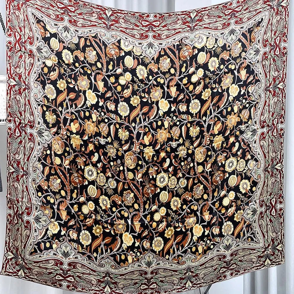 K-Elewon Large Square Scarf 43" Silk Scarf Fashion Scarves Silk Feeling Hair Wrapping Scarfs Night Sleeping Headscarf