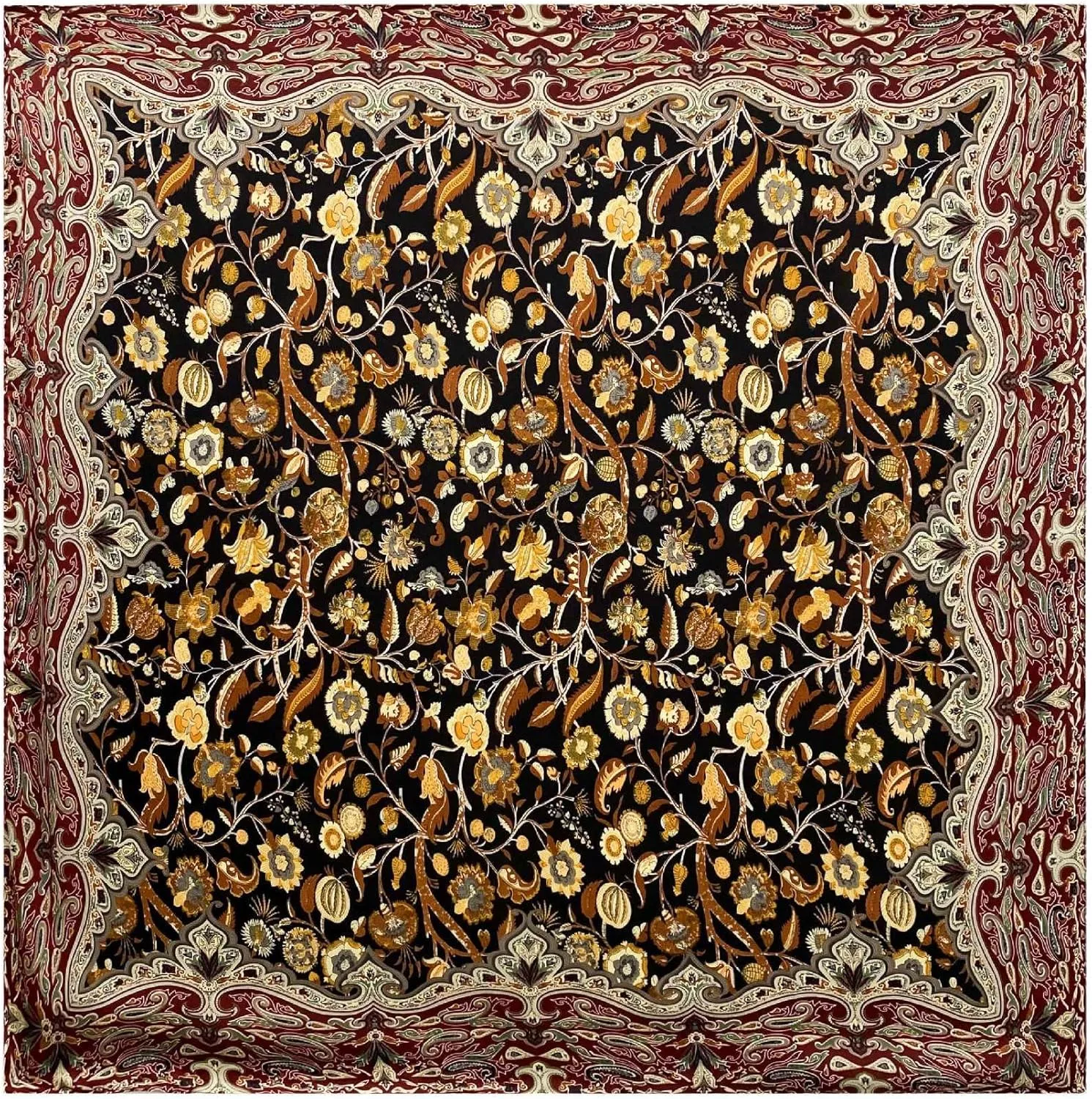 K-Elewon Large Square Scarf 43" Silk Scarf Fashion Scarves Silk Feeling Hair Wrapping Scarfs Night Sleeping Headscarf