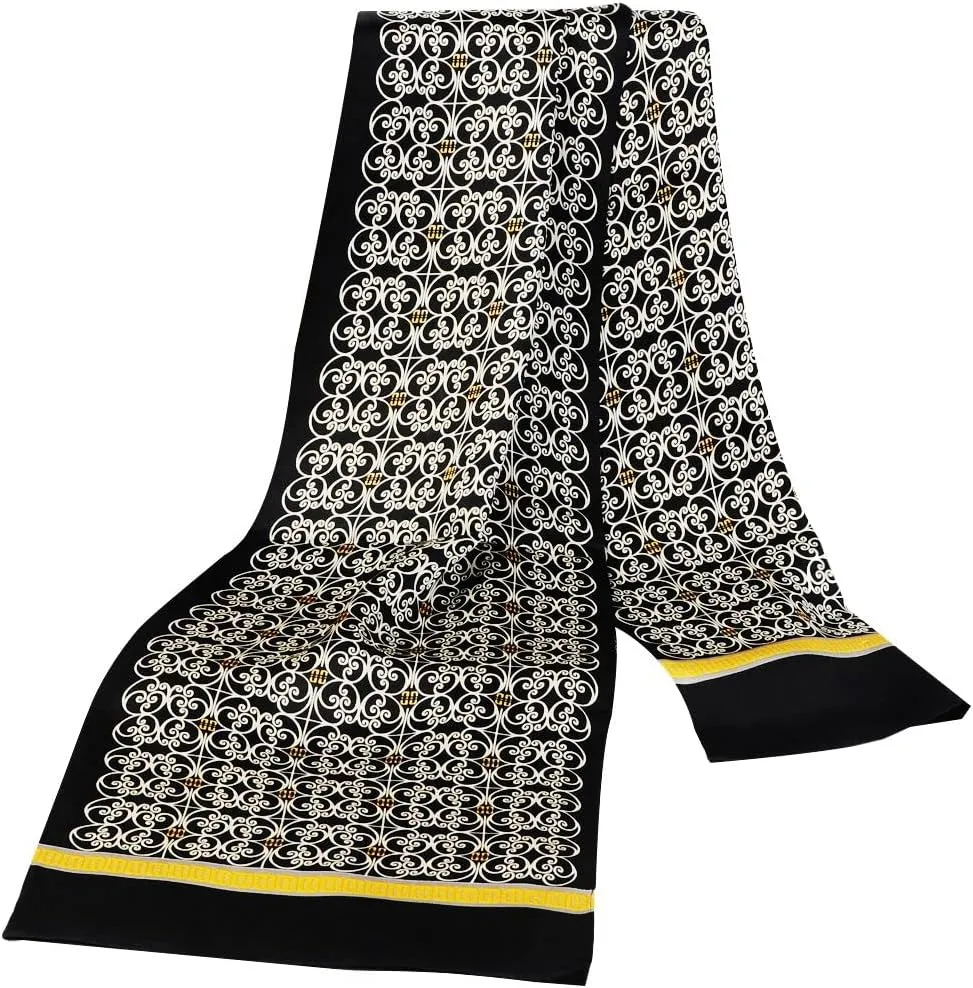 Lonxu Fashion Mens 100% Silk Long Scarf/Cravat Scarives Double Layer