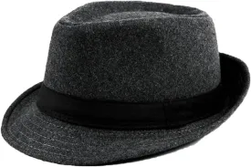 Men Women Fedora Hat Vintage Woolen Jazz Hat British Style Classic Cap and Hat White