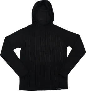Men's Outdoor Fleece Mid-Layer Grid Hoodie For Hiking Skiing Backpacking