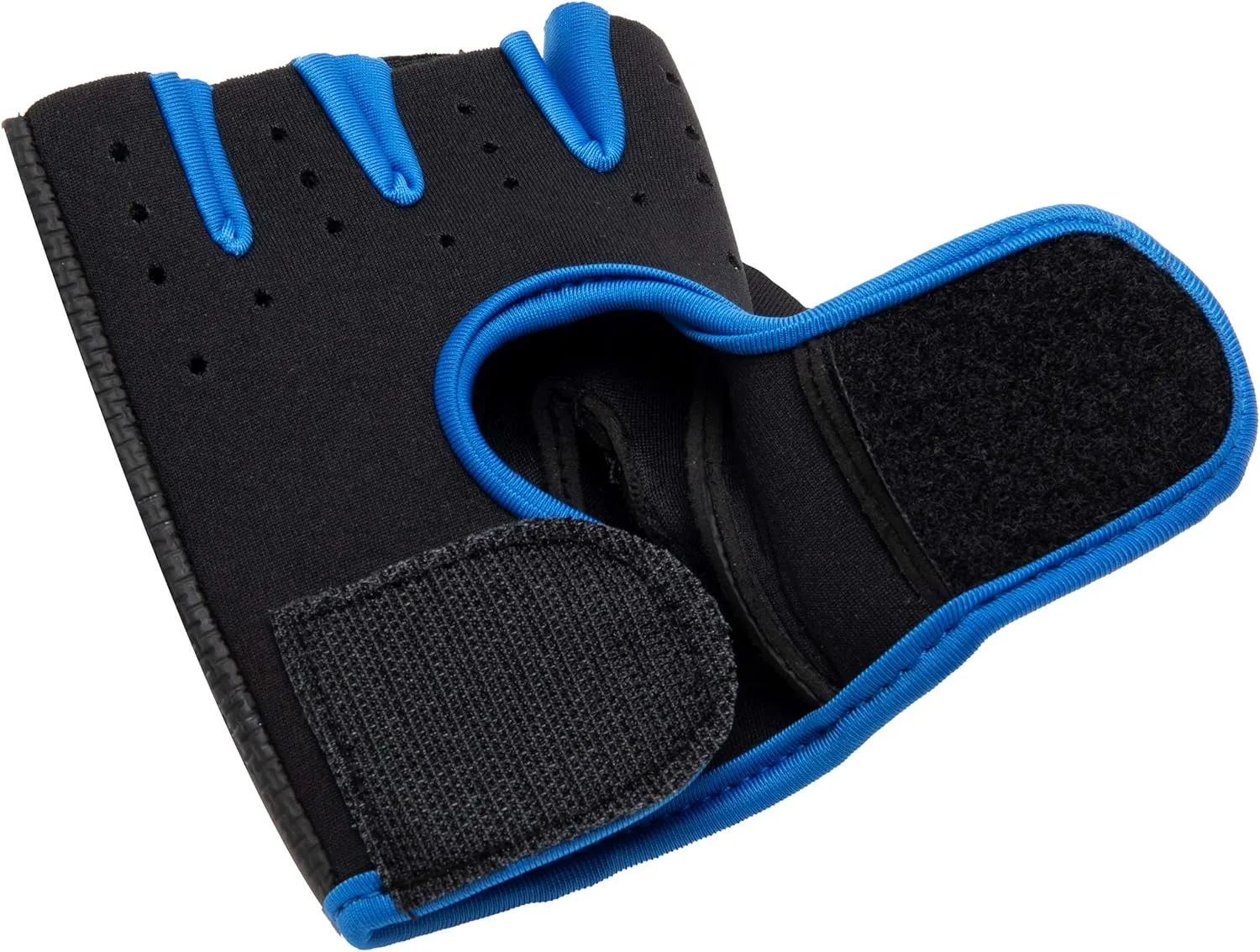 Mind Reader Workout Glove Set, Open Finger, Wrist Support for Men and Women, Textured Non-Slip Grip for Sports, Lifting Weights, Gym Fitness, Small, Blue