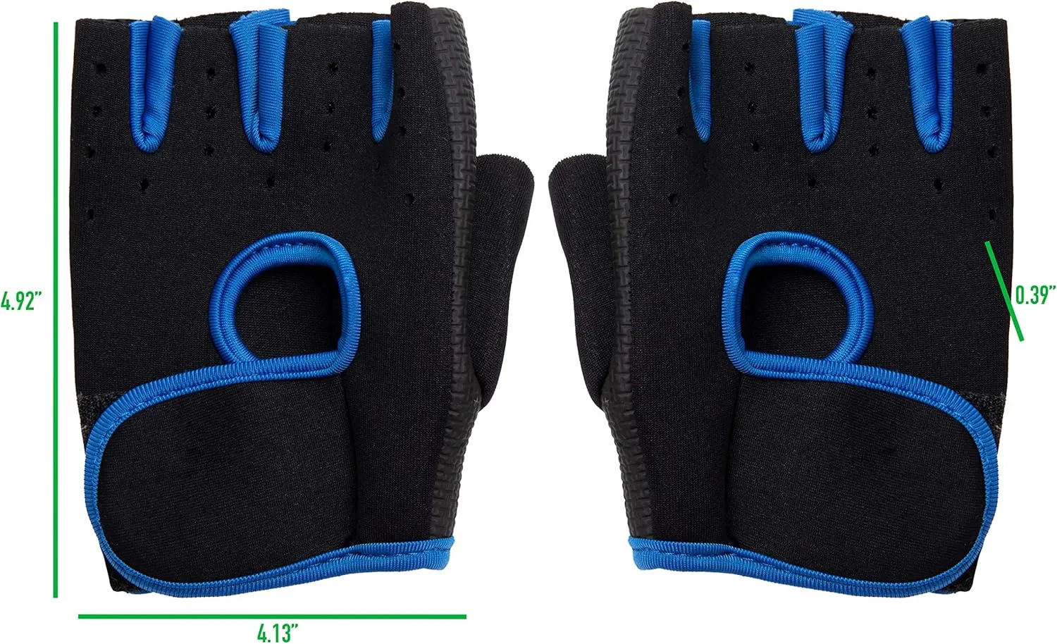Mind Reader Workout Glove Set, Open Finger, Wrist Support for Men and Women, Textured Non-Slip Grip for Sports, Lifting Weights, Gym Fitness, Small, Blue