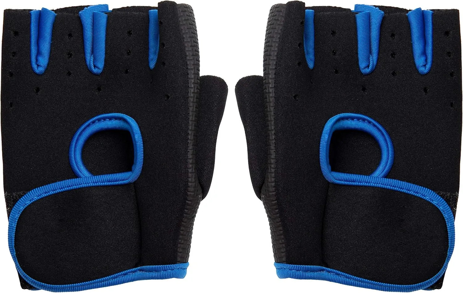 Mind Reader Workout Glove Set, Open Finger, Wrist Support for Men and Women, Textured Non-Slip Grip for Sports, Lifting Weights, Gym Fitness, Small, Blue
