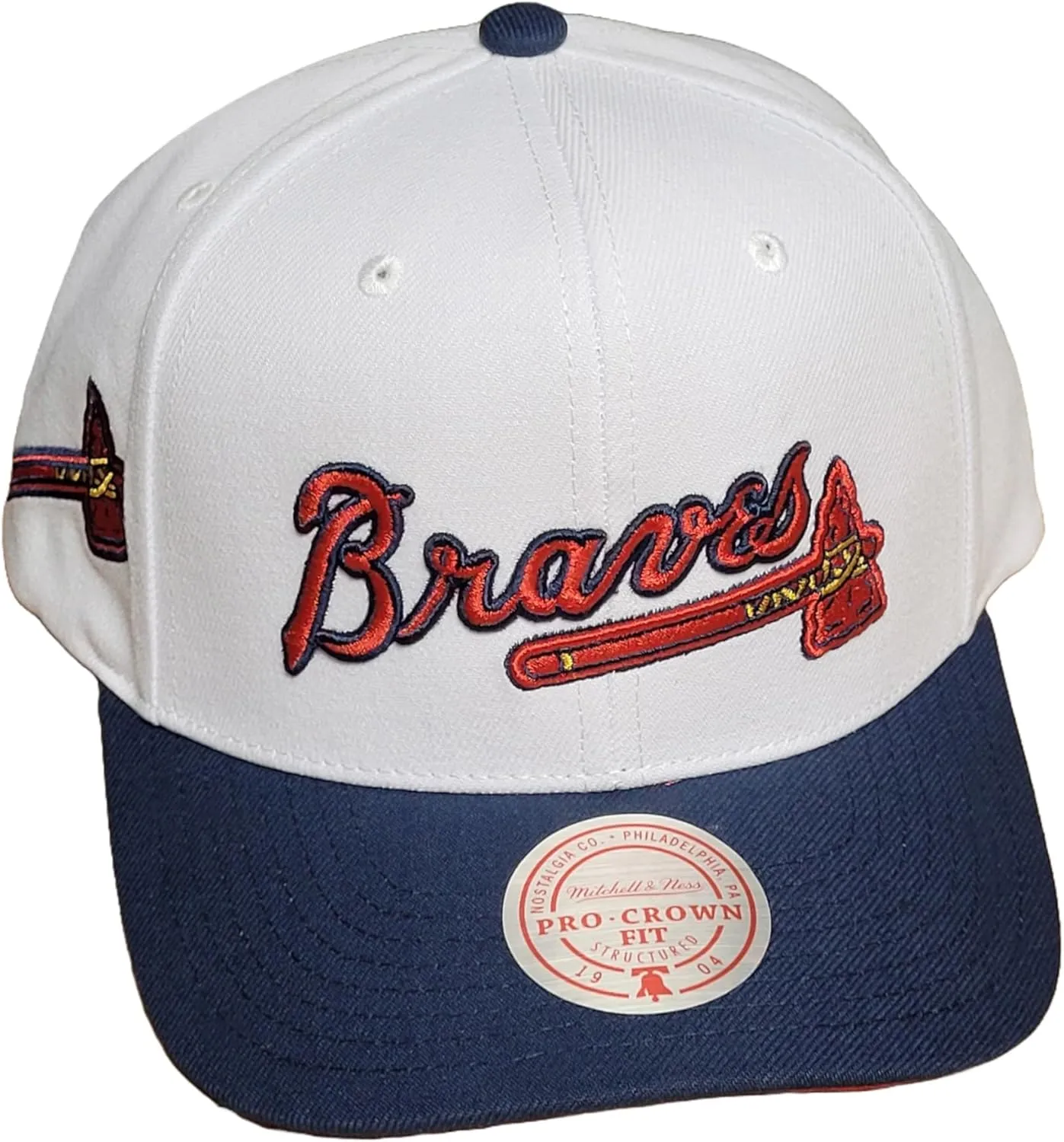 Mitchell & Ness Atlanta Braves Evergreen Pro Snapback Hat Cap, White