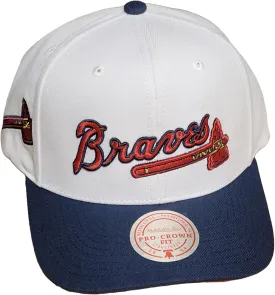 Mitchell & Ness Atlanta Braves Evergreen Pro Snapback Hat Cap, White