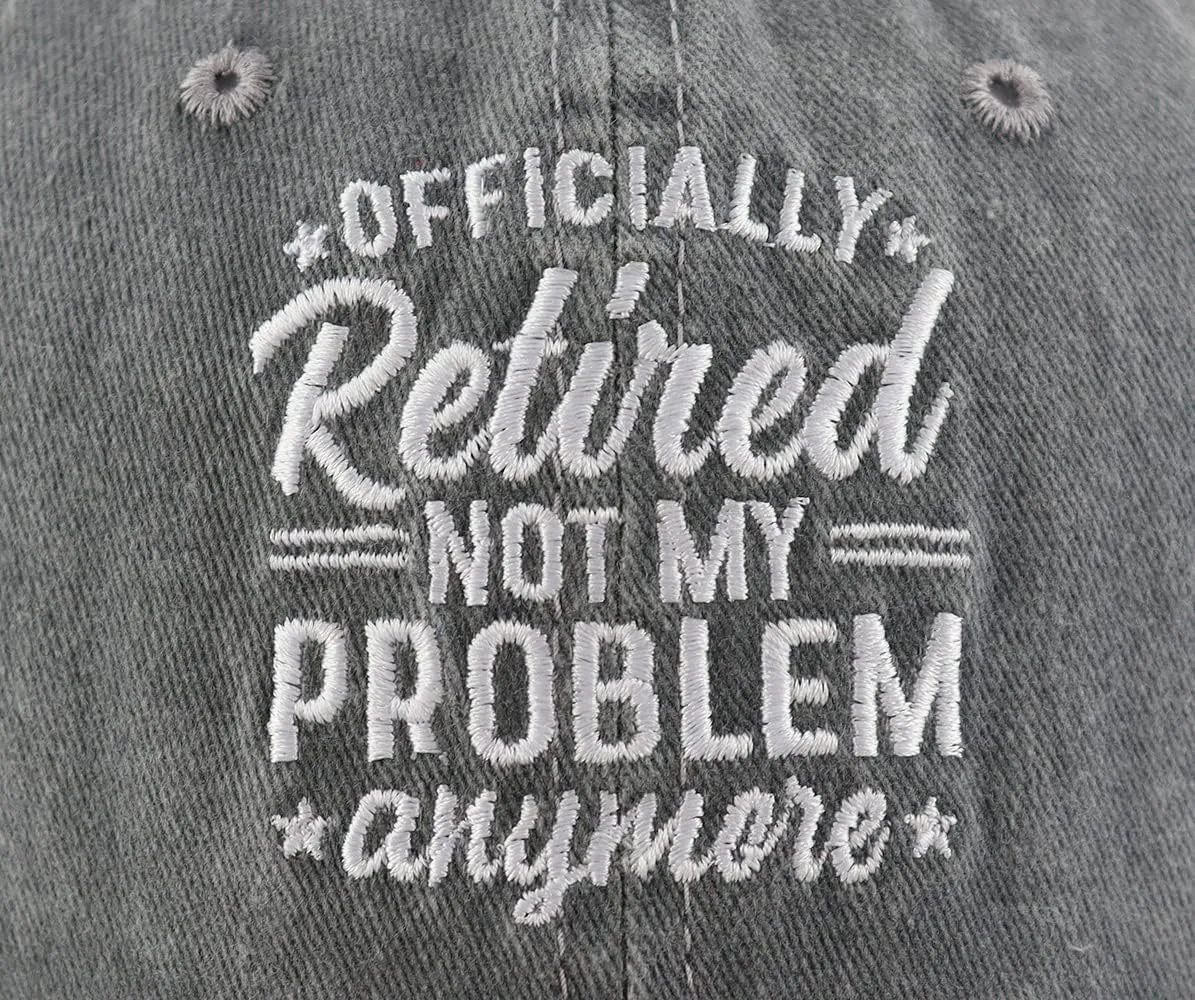 Officially Retired Hat for Women Men, Funny Adjustable Cotton Embroidery Retirement Baseball Cap