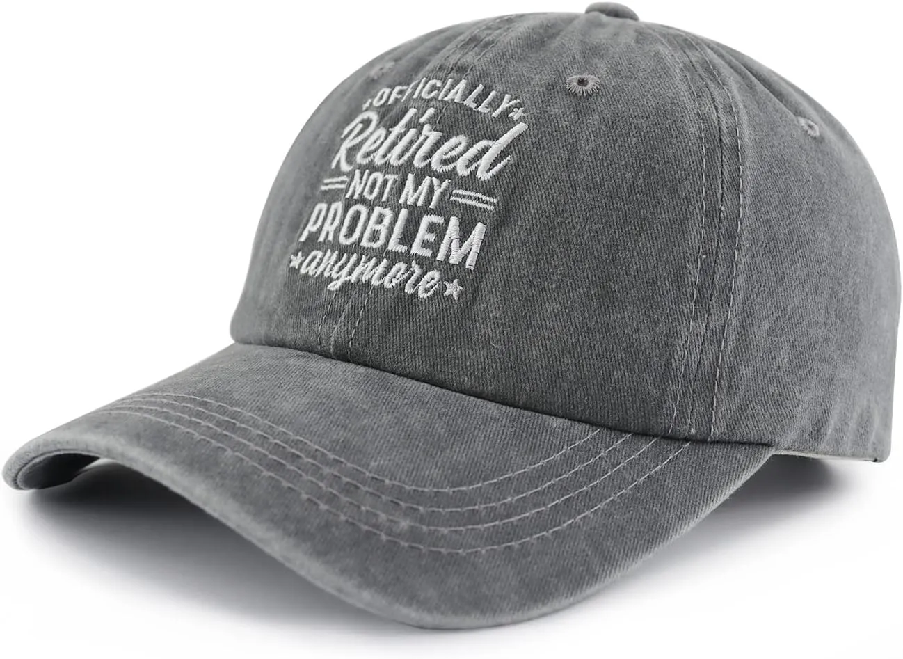 Officially Retired Hat for Women Men, Funny Adjustable Cotton Embroidery Retirement Baseball Cap
