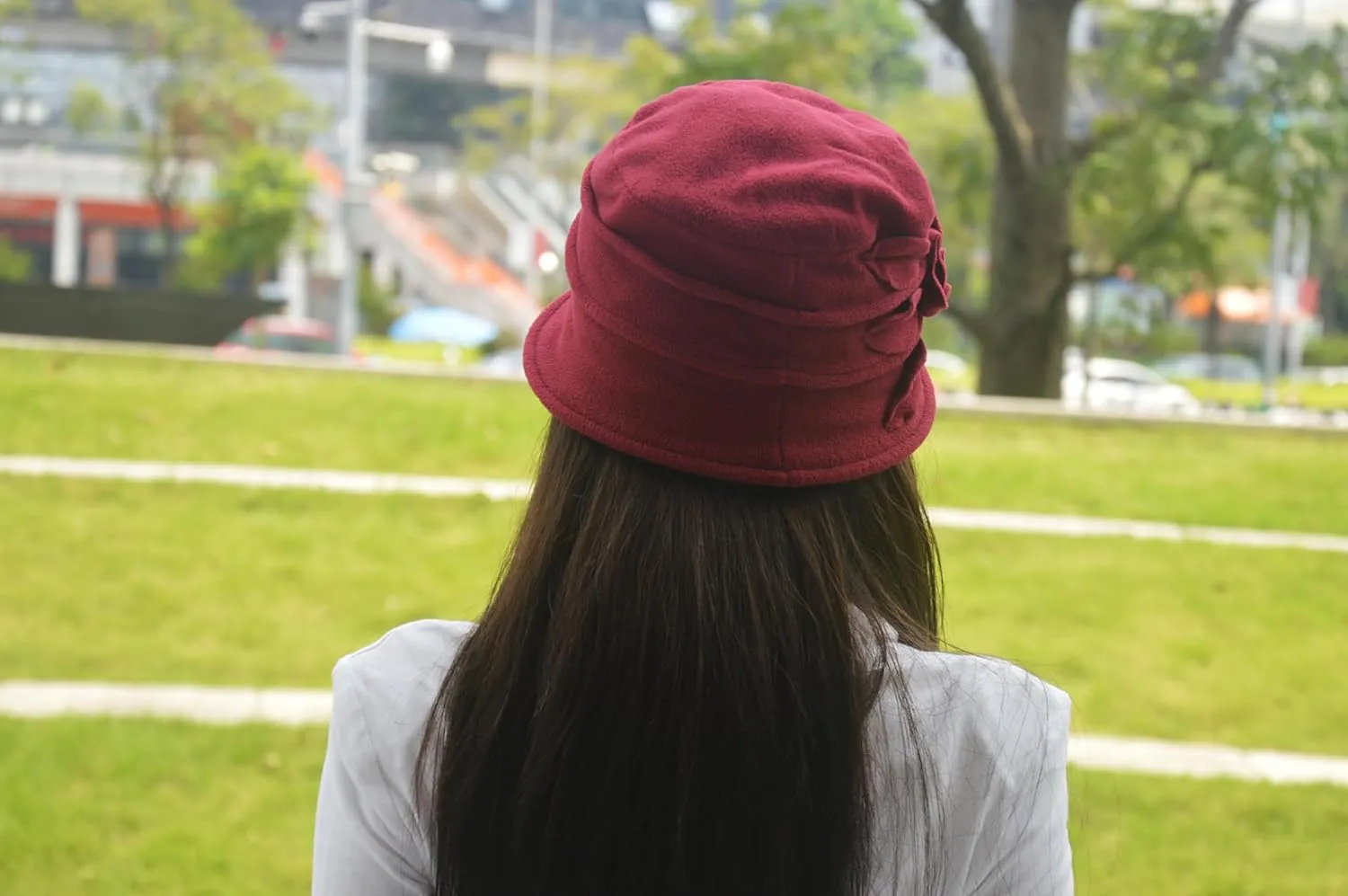Polar Fleece Fashion Women-Cloche-Hat, 1920s Vintage Womens-Felt-Hat, Floral Winter Fall Spring Church-Hats for Women Elegant