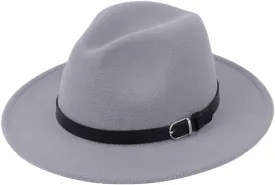 Pulcykp British Hat Men Women Imitation Woolen Winter Felt Hats Fashion Jazz Hat Chapeau Gray 56-58CM