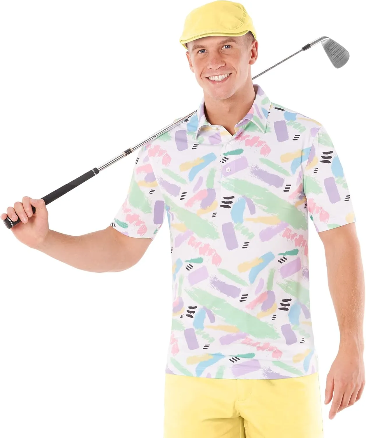 Royal & Awesome Pastel Golf Hats Men, Funny Golf Hats, Mens Newsboy Cap, Flat Cap Style, Bright Pastel Design, One Size