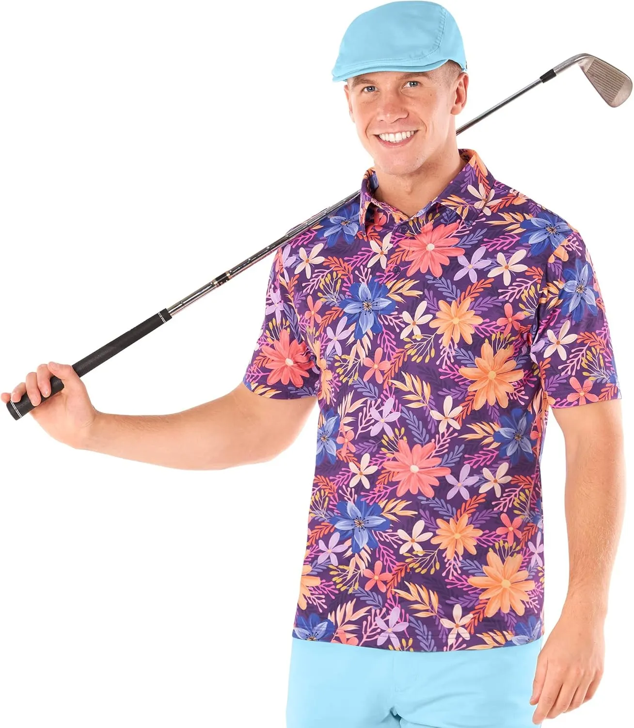 Royal & Awesome Pastel Golf Hats Men, Funny Golf Hats, Mens Newsboy Cap, Flat Cap Style, Bright Pastel Design, One Size