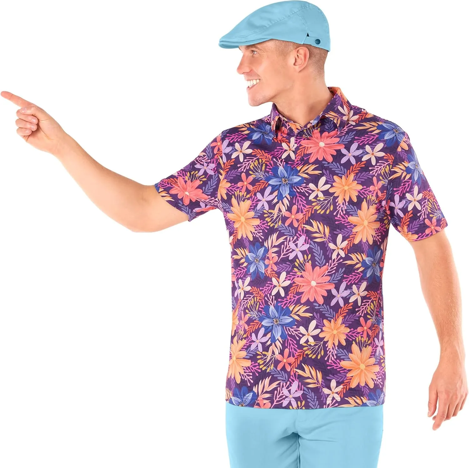 Royal & Awesome Pastel Golf Hats Men, Funny Golf Hats, Mens Newsboy Cap, Flat Cap Style, Bright Pastel Design, One Size