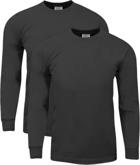 Shaka Wear Men's Cotton T-Shirt  Max Heavyweight 7 Ounce Long Sleeve Crew Neck Plain Tee Top Tshirts Regular Big Tall Size