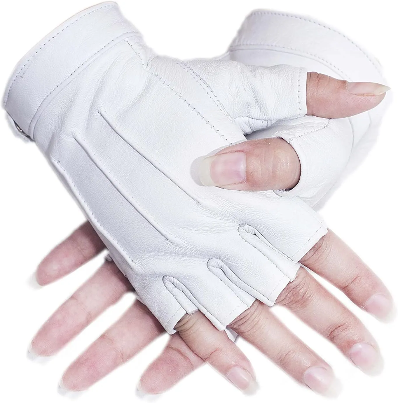 Sheepskin leather Half Finger driving gloves for Women