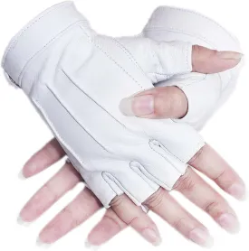 Sheepskin leather Half Finger driving gloves for Women