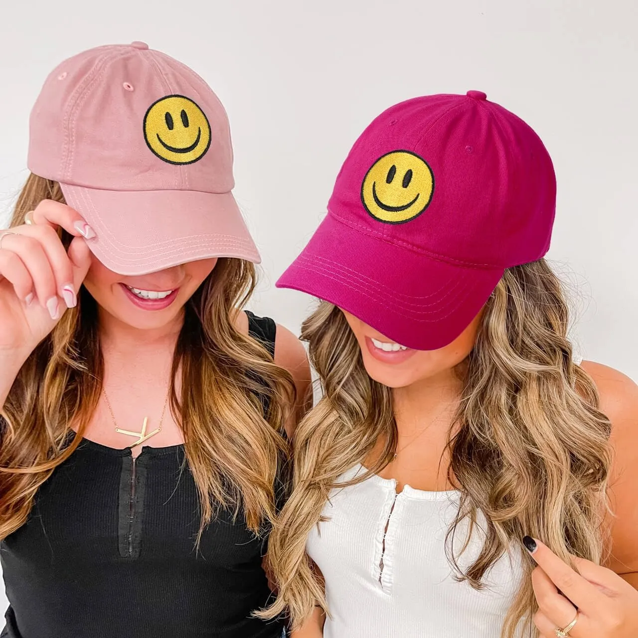 SONMONY Smile Face Baseball Cap for Women Men Cute Baseball Caps Unstructured Cotton Dad Hat