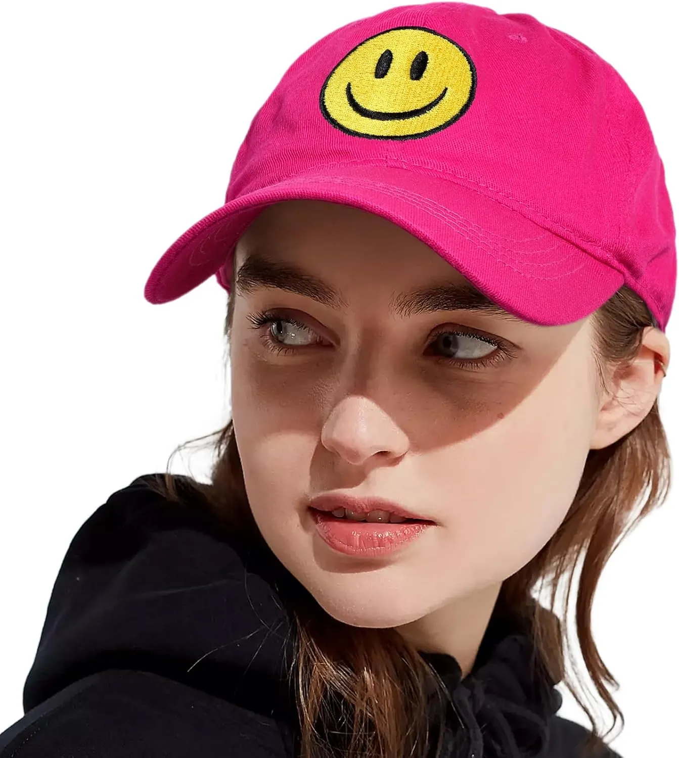 SONMONY Smile Face Baseball Cap for Women Men Cute Baseball Caps Unstructured Cotton Dad Hat