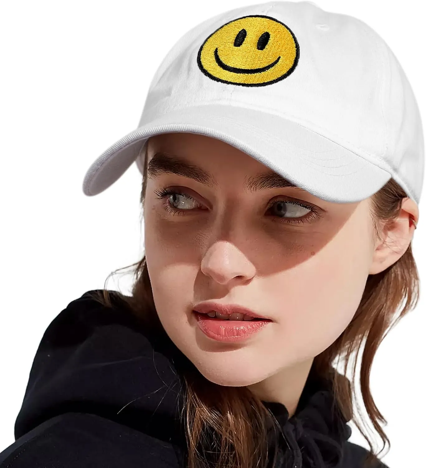 SONMONY Smile Face Baseball Cap for Women Men Cute Baseball Caps Unstructured Cotton Dad Hat