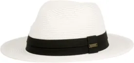 Sun Straw Fedora Beach Hat Fine Braid UPF50  for Unisex