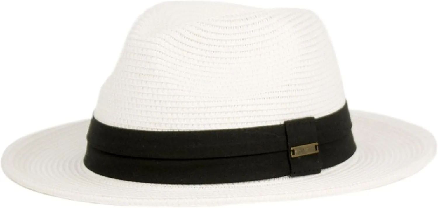 Sun Straw Fedora Beach Hat Fine Braid UPF50  for Unisex