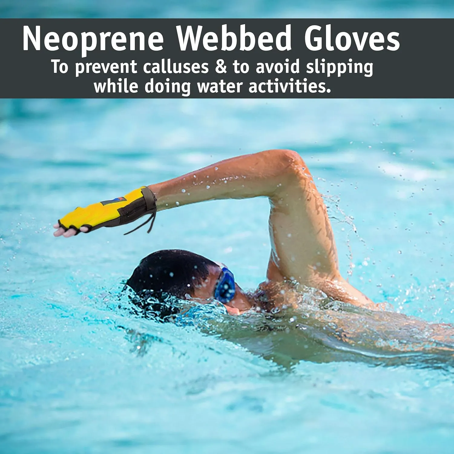 Water Gear All Neoprene Fingerless Force Gloves - 50% More Resistance