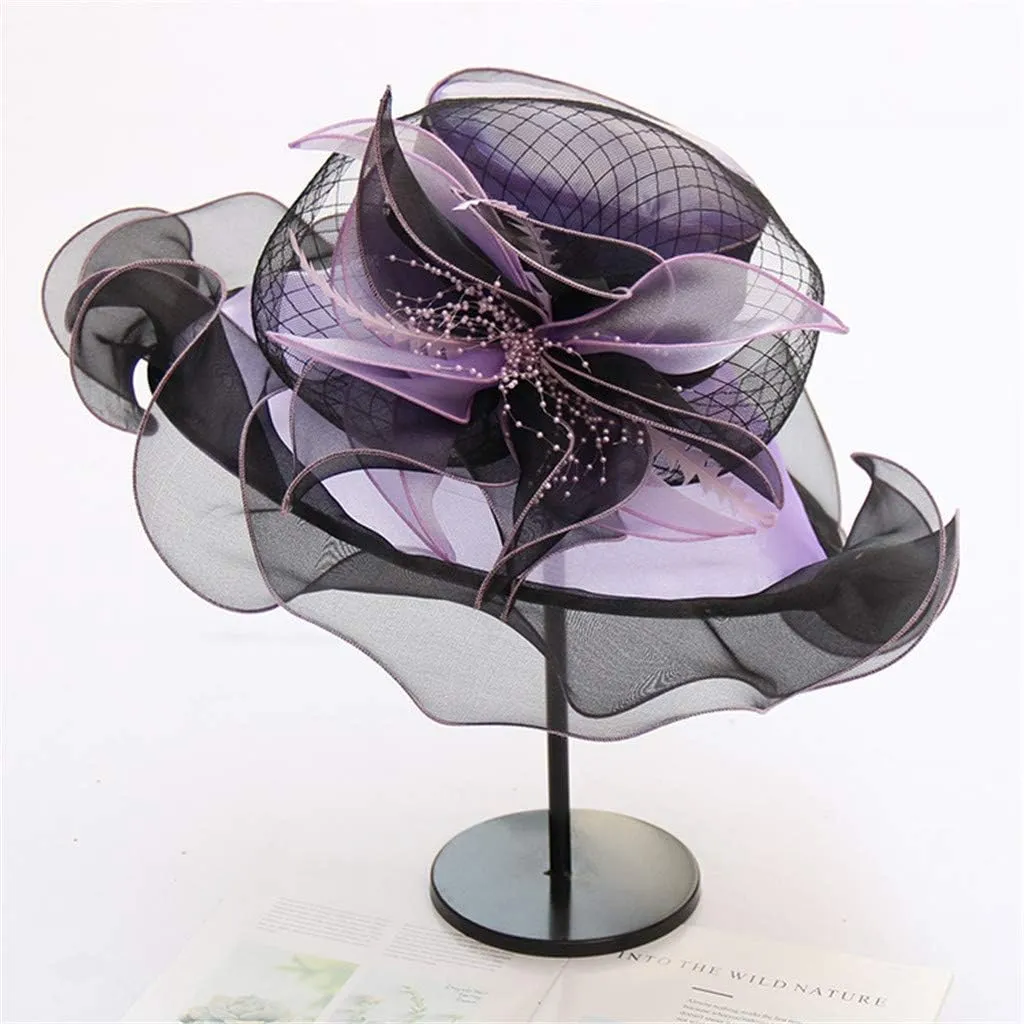 Women's Fascinator Wool Felt Hat ocktail Party Wedding Fedora Hats Wedding ocktail Tea Party Sun Hat